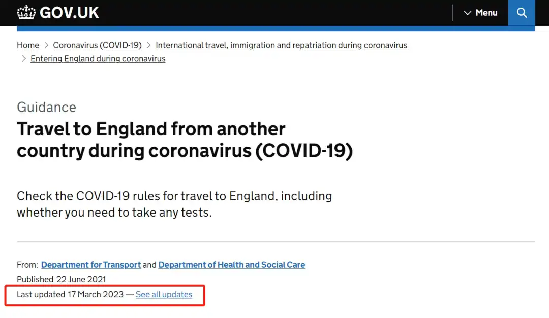 入境英国重磅!英国调整中国旅客入境英国新冠政策!