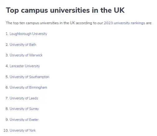 什么是校园大学?英国最佳校园大学有哪些?